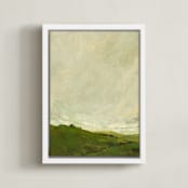 "Hills" - Art Print in Moss by Wendy Keller - Framed Canvas