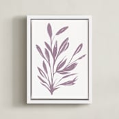 "Botanical Sumi Ink" - Art Print in Light Plum by Nancy Noreth - Framed Canvas