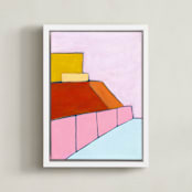 "ocean view" - Art Print in Guava by Karyn Denten - Framed Canvas