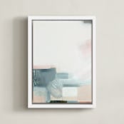 "Sunset Ridge ll" - Art Print in sunset blush by AlisonJerry - Framed Canvas