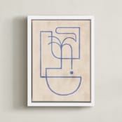"Through My Window I" - Art Print in soft blue by Pati Cascino - Framed Canvas