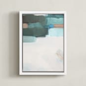 "Sage Fields l" - Art Print in Sage Green by AlisonJerry - Framed Canvas
