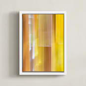 "Luminous Stripes 1" - Art Print in Golden Amber by Rebecca Rueth - Framed Canvas