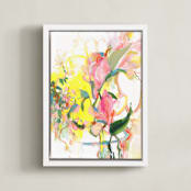 "Zesty" - Art Print in Sunshine Yellow by Sonal Nathwani - Framed Canvas
