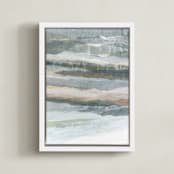 "Glowing Frost II" - Art Print in Dove Grey by Lara Eckerman - Framed Canvas