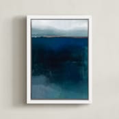 "Deep Down" - Art Print in Deep Blue by AlisonJerry - Framed Canvas