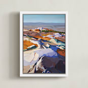 "On the Rocks II" - Art Print in Quartz by Jess Franks - Framed Canvas