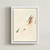 "Spring Abstract Diptych I" - Art Print in Cream by Caryn Owen - Framed Canvas