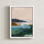 "Cool Summer Winds" - Art Print in Cool Summer Blue by AlisonJerry - Framed Canvas