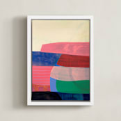 "Tomales Road: Dusk" - Art Print in Bubble Gum Pink by Poppy Dodge - Framed Canvas