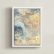 "Gem No. 2" - Art Print in Emerald by Julia Contacessi - Framed Canvas