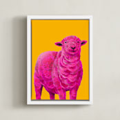 "Fiona" - Art Print in Mustard Yellow by Laura Gatewood - Framed Canvas