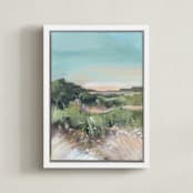 "Sunset on the Dunes 1" - Art Print in Misty Blue by AlisonJerry - Framed Canvas