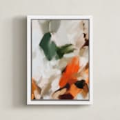 "Good Morning Cafe No.1" - Art Print in Pumpkin Orange by Parima Studio - Framed Canvas