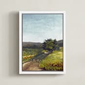 "Center Aisle" - Art Print in Evergreen by G.I. Pongase - Framed Canvas