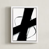 "Beside Myself" - Art Print in black and white by Ilana Greenberg - Framed Canvas
