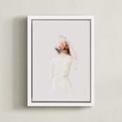 "The Figure" - Art Print in Neutral by Lori Wemple - Framed Canvas