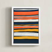 "Bands of Sun, Sand and Sky" - Art Print in Sunflower Yellow by Deborah Velasquez - Framed Canvas