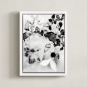 "Flora in B+W" - Art Print in Black and White by Marta Spendowska - Framed Canvas