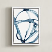 "Indigo Plant Cell" - Art Print in Indigo Blue by Mary Gaspar - Framed Canvas