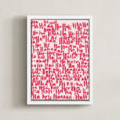 "HA-HA-HA-HA" - Art Print in Rose by Kate Roebuck - Framed Canvas