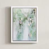 "Leaf It Alone" - Art Print in Sage Green by Christine Olmstead - Framed Canvas