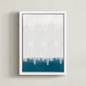 "Rain Storm I" - Art Print in Emerald Green by Deb Presutto - Framed Canvas
