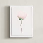 "Budding Peony" - Art Print in Pale Peony by jinseikou - Framed Canvas