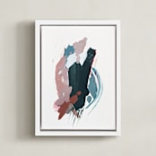 "Mark No. 3" - Art Print in Dark Teal by Kara Schlabaugh - Framed Canvas