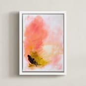 "Creative Block" - Art Print in Pink Coral Reef by Megan Carty - Framed Canvas