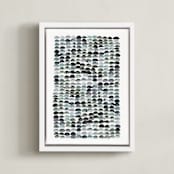 "Pebbles" - Art Print in Mist by Kelly Ventura - Framed Canvas