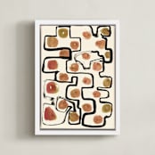 "Plainful" - Art Print in papaya by Bethania Lima - Framed Canvas