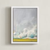 "Mid-summertime" - Art Print in Golden Yellow by Emily Jeffords - Framed Canvas