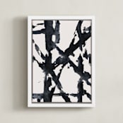 "Ink Bridges 2" - Art Print in Midnight Black by Afton Harding - Framed Canvas