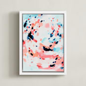 "Grapefruity" - Art Print in Coral by Katie Craig - Framed Canvas