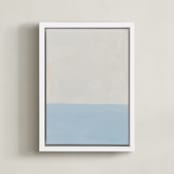 "Calm At Sea" - Art Print in Tranquil Blue by Amanda Phelps - Framed Canvas