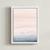 "Cascading Sky" - Art Print in Blush Pink by Little Valley Studio - Framed Canvas
