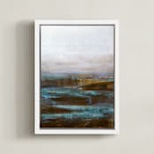 "Tranquil Pools" - Art Print in Aqua by Melissa Marquardt - Framed Canvas