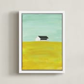 "rural midwest" - Art Print in Wheat by Robin Ott - Framed Canvas