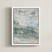 "Luminous Smoke No. 1" - Art Print in Sage & Gold by Julia Contacessi - Framed Canvas