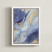 "Olympia Rises" - Art Print in Indigo by Julia Contacessi - Framed Canvas