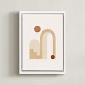 "Rustic Geometry 3" - Art Print in Terracotta by Iveta Angelova - Framed Canvas