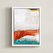 "To The Sea II" - Art Print in aqua blue by sue prue - Framed Canvas