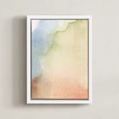 "Somewhere" - Art Print in Warm Pale Green by Artsy Canvas Girl Designs - Framed Canvas