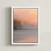 "Early Rise" - Art Print in Orange Sunburst by Amy Hall - Framed Canvas