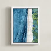 "Indigo Sea" - Art Print in Indigo Sea Blue by Denise Wong - Framed Canvas