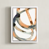 "Silence in the Sand Dunes" - Art Print in Sienna/Indigo by Mary Gaspar - Framed Canvas