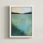 "Whispering Pines" - Art Print in Whisper Green by AlisonJerry - Framed Canvas