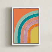 "Sherbet Rainbow" - Art Print in Rainbow by Lise Gulassa - Framed Canvas
