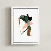 "Calm Forest No. 20" - Art Print in Forest Green by Cait Courneya - Framed Canvas